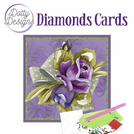 Dotty Designs Diamond Cards - Purple Roses