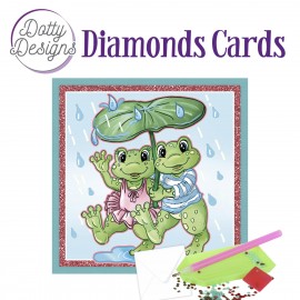 Dotty Designs Diamond Cards - Frogs with Umbrella
