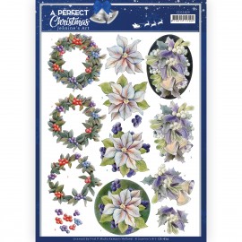 3D Cutting Sheet - Jeanine's Art - A Perfect Christmas - Purple Christmas Flowers
