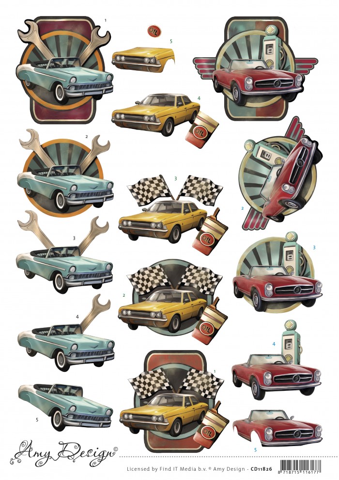 3D Cutting Sheet - Amy Design - Cars