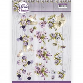 3D Cutting Sheet - Precious Marieke - Purple Passion - Purple Violets