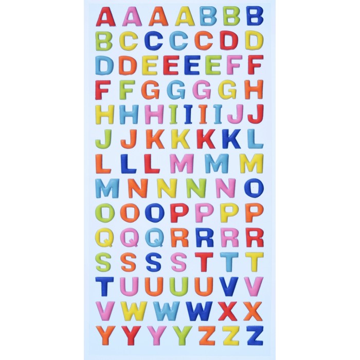 SOFTY-Stickers Letters, majuskels, bont 