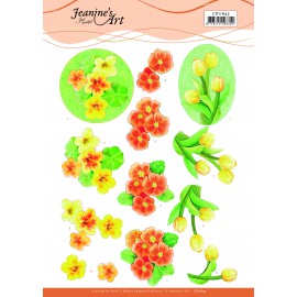 3D Cutting Sheet - Jeanine's Art - Orange Flowers