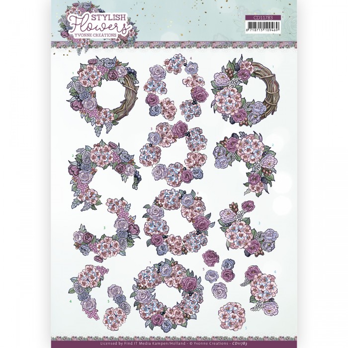 3D Cutting Sheet - Yvonne Creations - Stylish Flowers - Romantic Roses