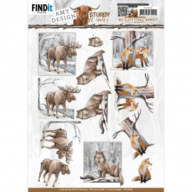 3D Cutting Sheet - Amy Design - Sturdy Winter - Moose
