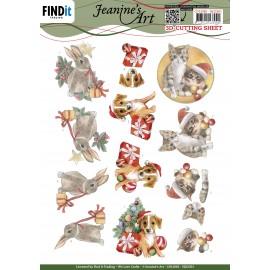3D Cutting Sheet - Jeanine's Art - Cute Christmas Pets