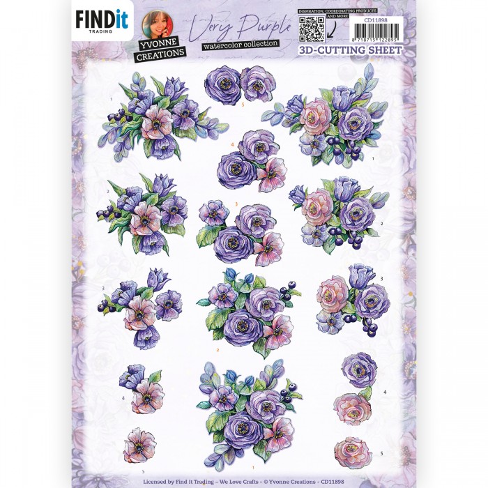 3D Cutting Sheets - Yvonne Creations - Very Purple - Blueberries
