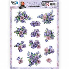 3D Push Out - Yvonne Creations - Very Purple - Blueberries