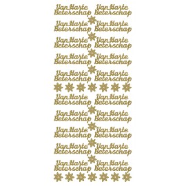 Sticker Van harte beterschap goud (x10)