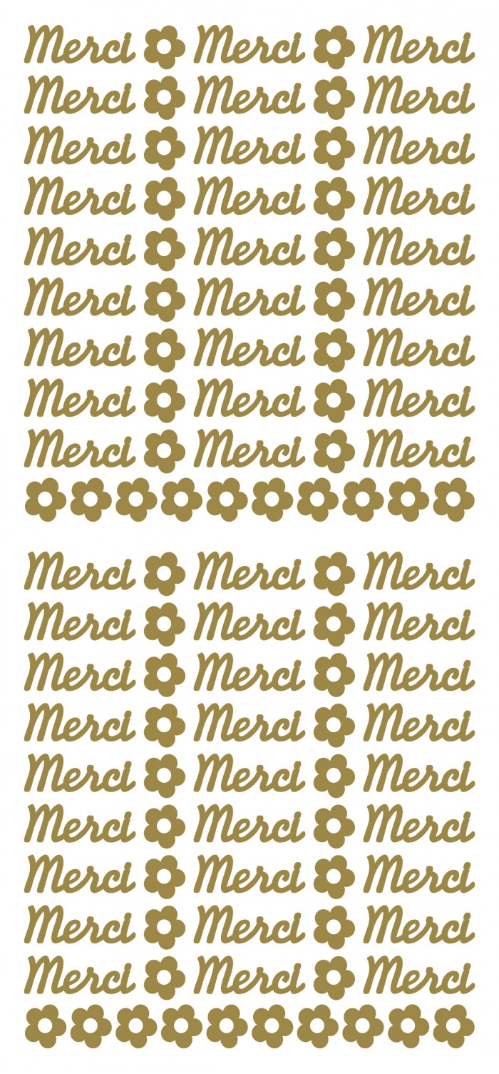 Sticker Merci Gold (x10)