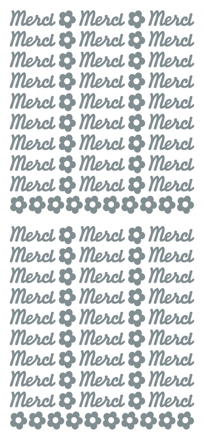 Sticker Merci Silver (x10)