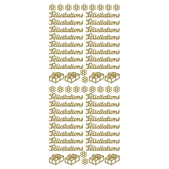 Sticker Felicitations Gold (x10)