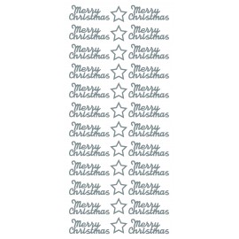 Sticker Merry Christmas Silver (x10)