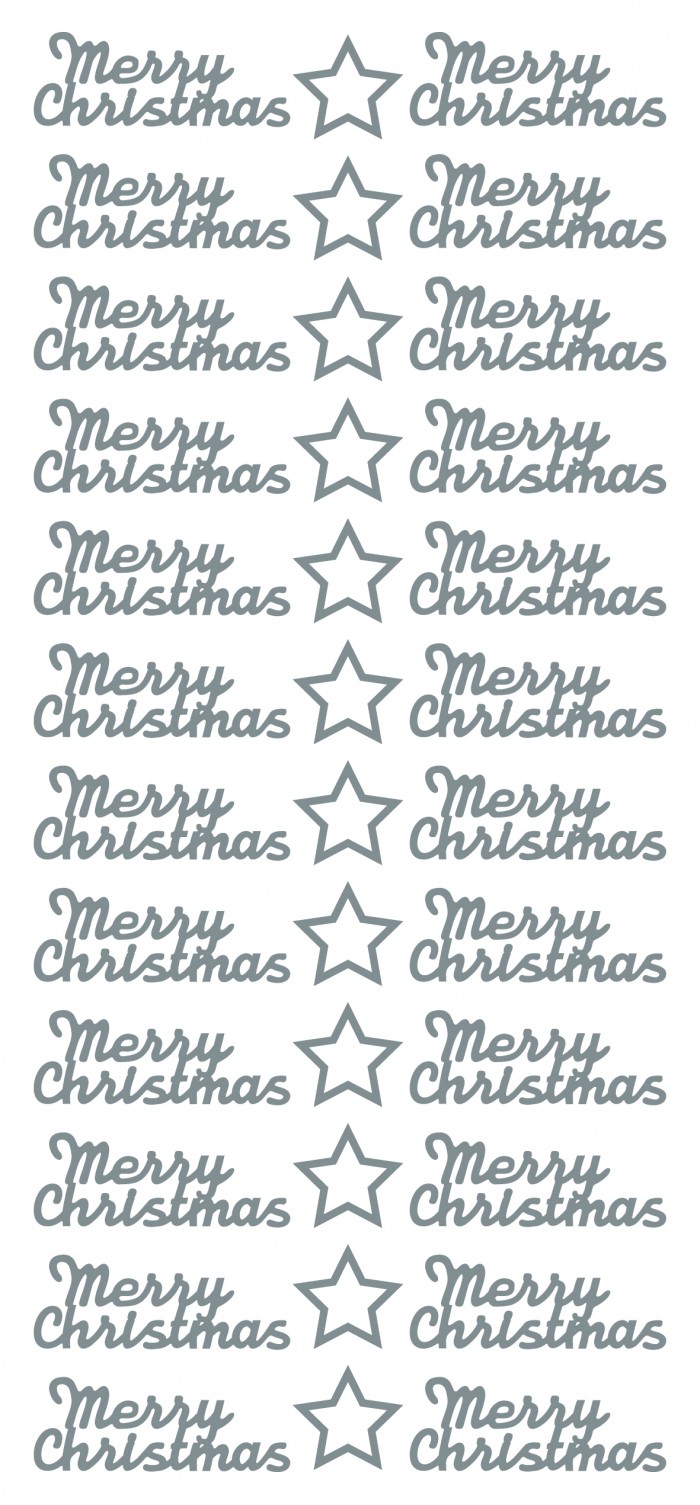 Sticker Merry Christmas Silver (x10)