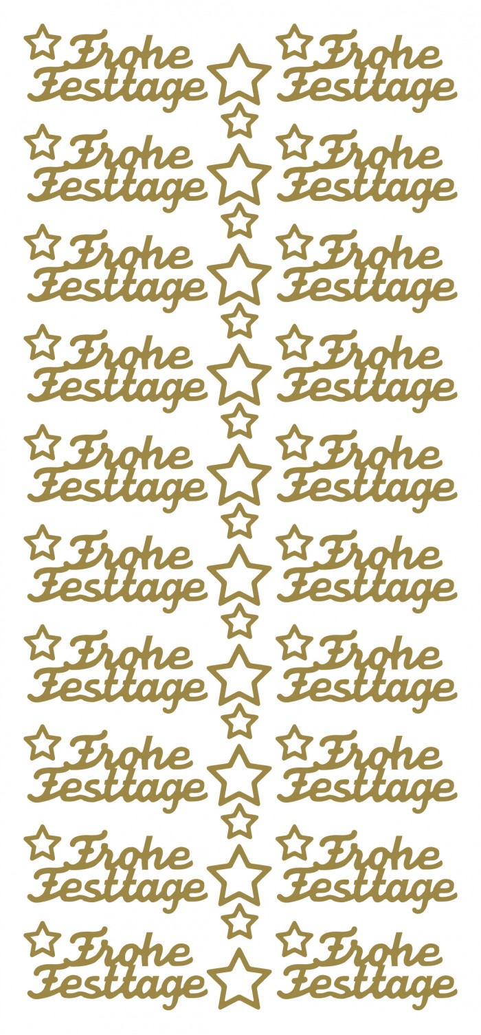 Sticker Frohe Festtage Gold (x10)