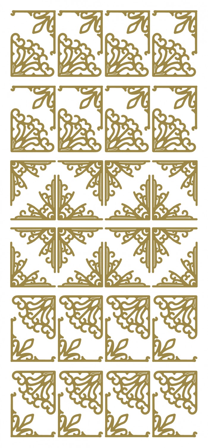 Sticker Small corners Gold (x10)