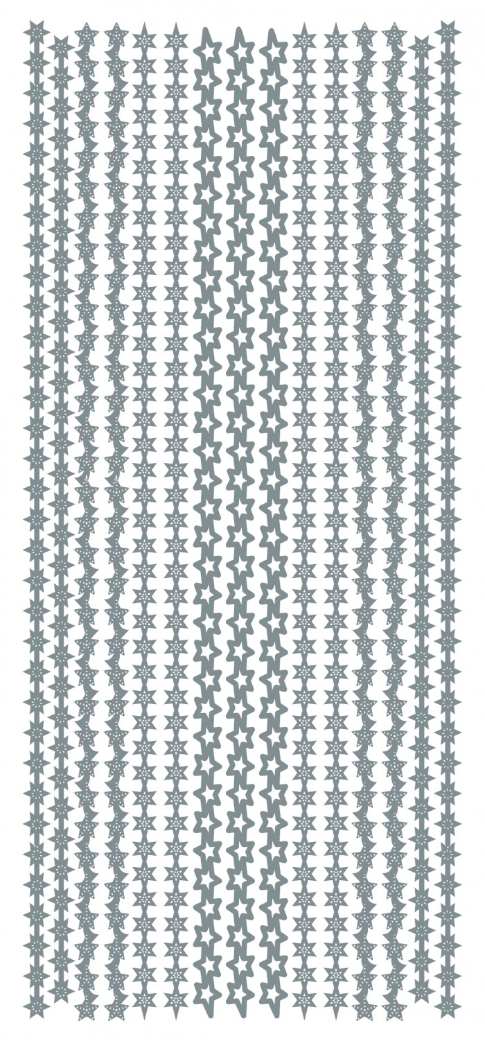 Sticker sterren randen zilver (x10)