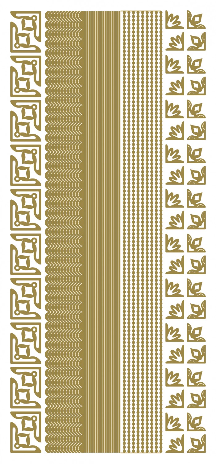 Sticker Dunne lijnen en hoekjes goud (x10)