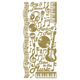 Sticker Muziek Goud