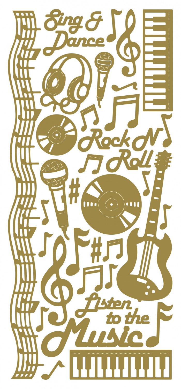 Sticker Muziek Goud