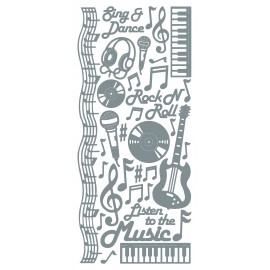 Sticker Muziek Zilver