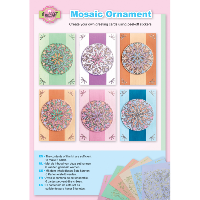 Mozaiek Kaarten set pastel kleuren