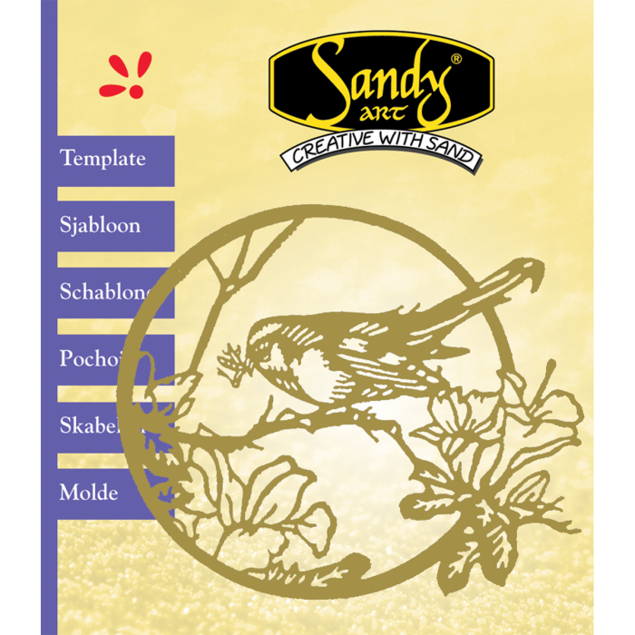 Sandy Art® Sjabloon Vogel in rond kader