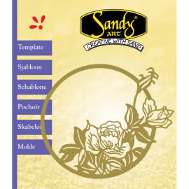 Sandy Art® Sjabloon Bloemen in rond kader