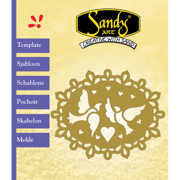 Sandy Art® Sjabloon Liefdesduiven