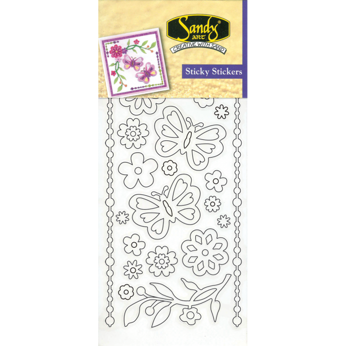 Sandy Art® Sticky Stickers Vlinders en Bloemen