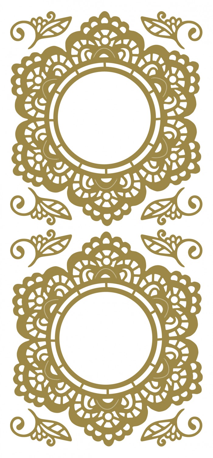 Sticker Lace ornament Goud (x10)