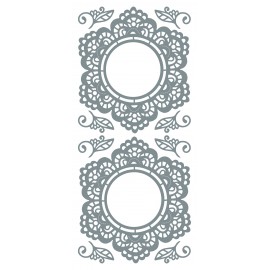 Sticker Lace ornament zilver (x10)