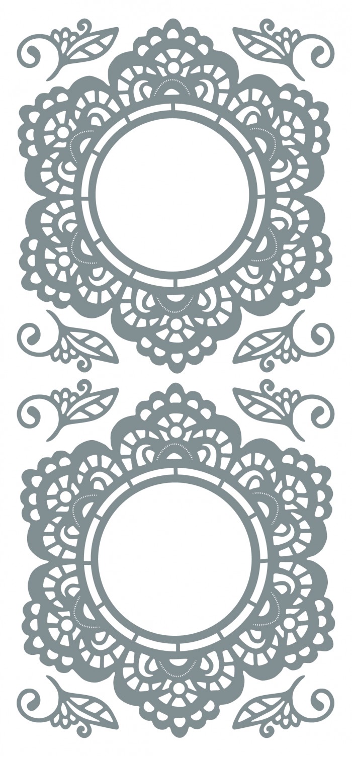 Sticker Lace ornament zilver (x10)