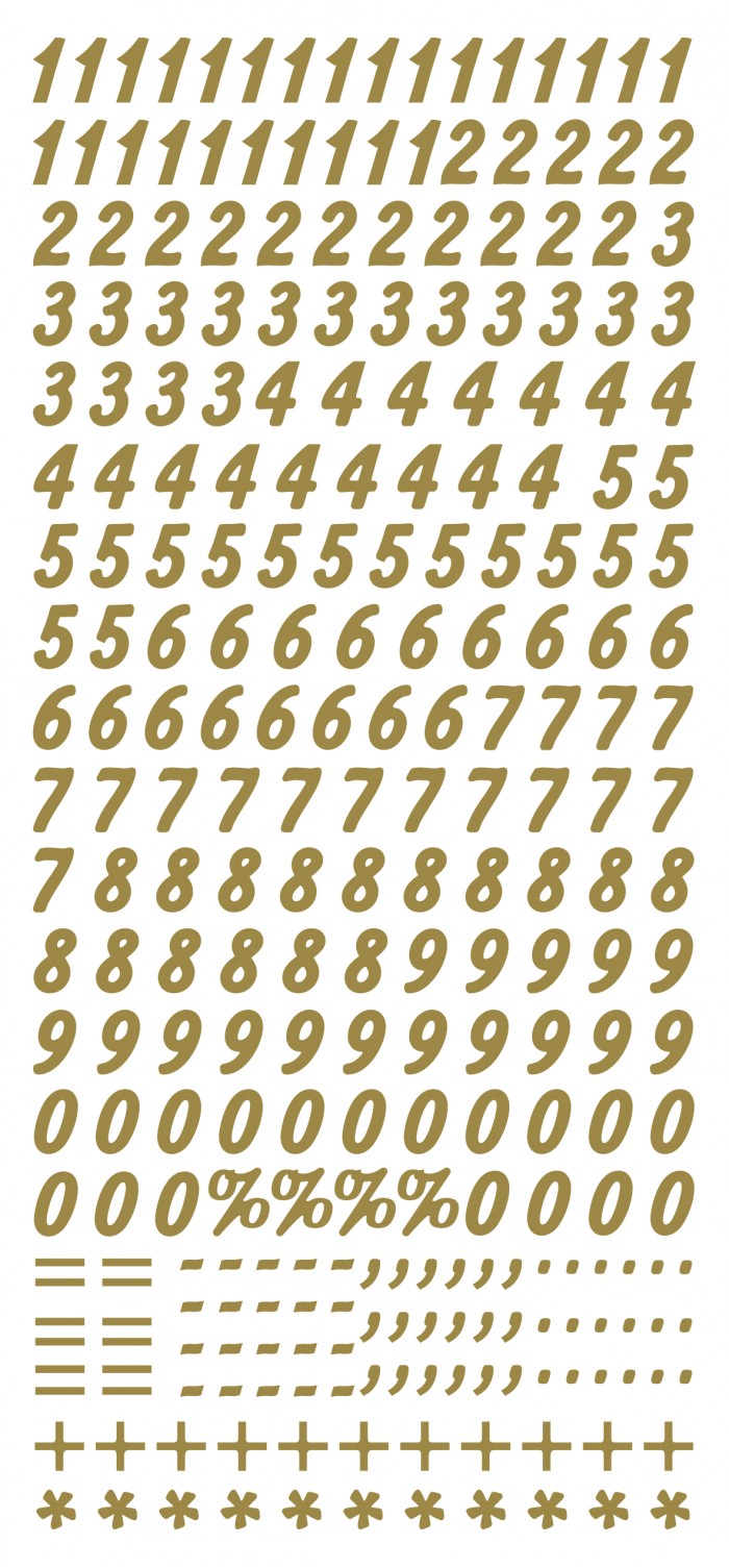 Sticker Numbers Gold (x10)