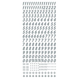 Sticker Numbers Silver (x10)