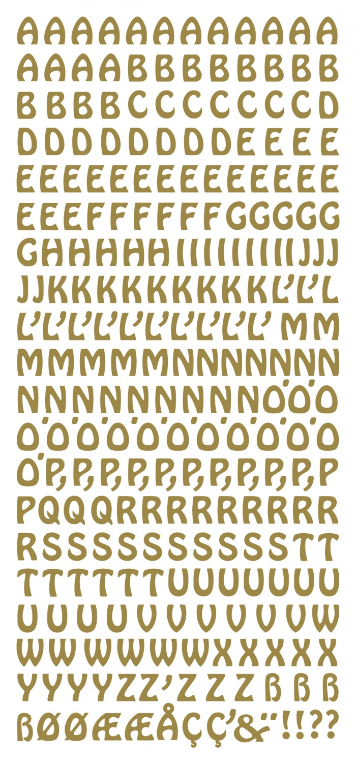 Sticker Alphabet caps Gold (x10) 