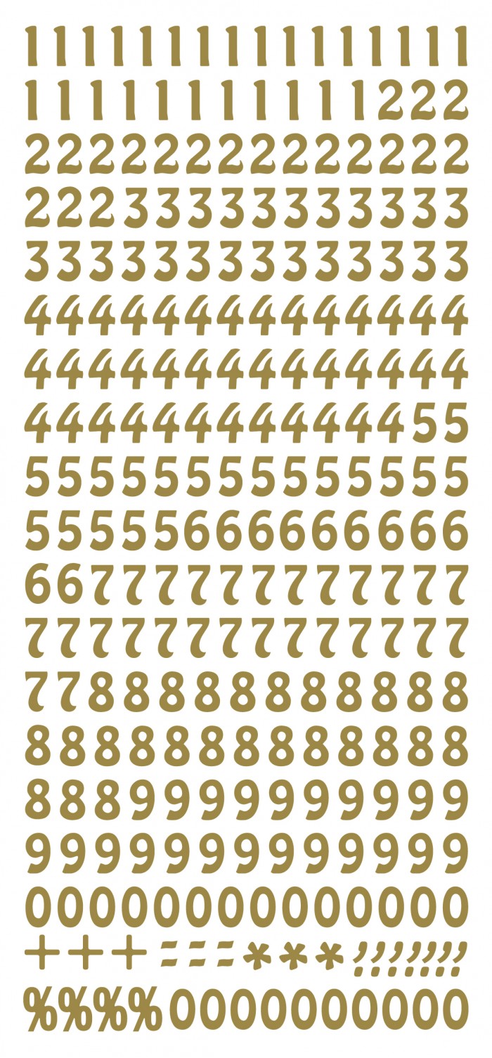 Sticker getallen goud