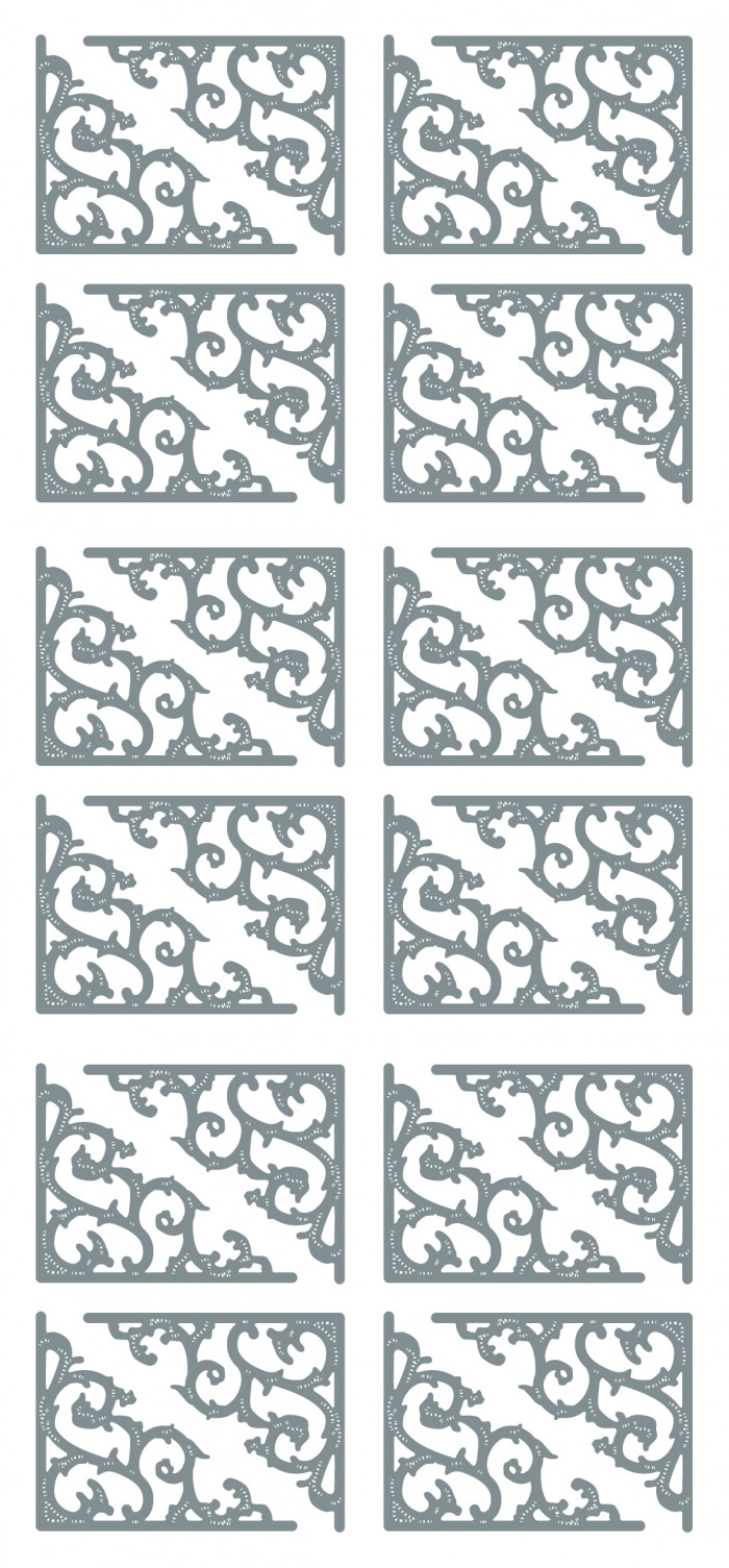 Sticker Classic corners Silver (x10)