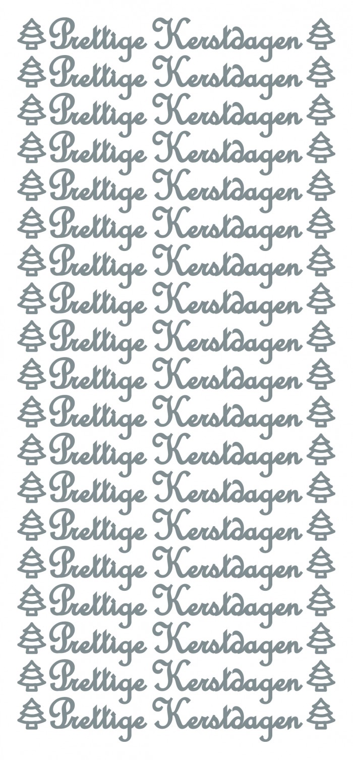 Sticker Prettige Kerstdgn Silver (x10)