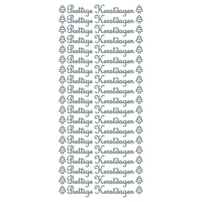 Sticker Prettige Kerstdgn Silver (x10)