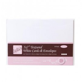 5 x 7" Cards/Envelopes Textured (20pk 240gsm) - White