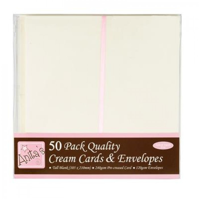 Tall Cards/Envelopes (50pk) - Cream