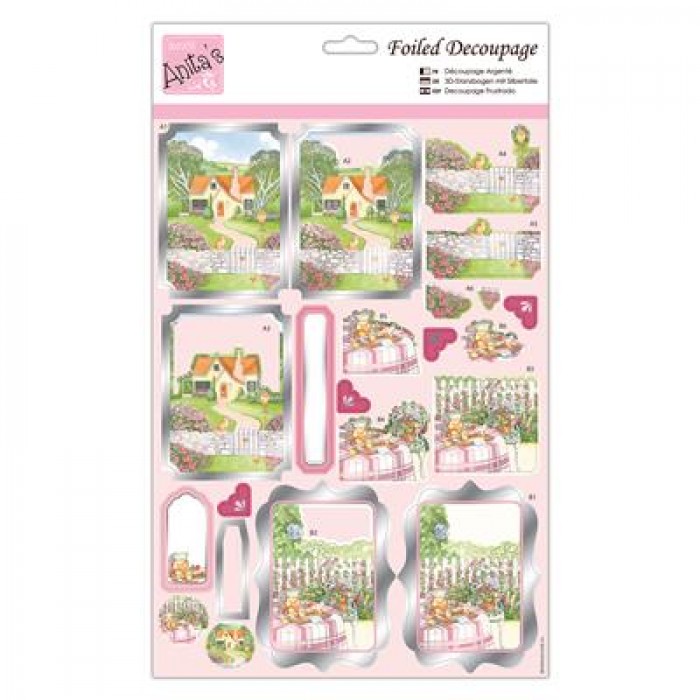 Foiled Decoupage - Springtime Cottage