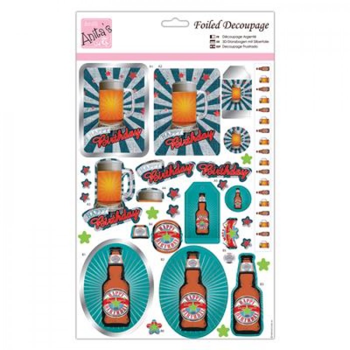 Foiled Decoupage - Birthday Beer