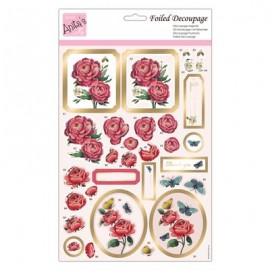 Foiled Decoupage - Rose Blooms