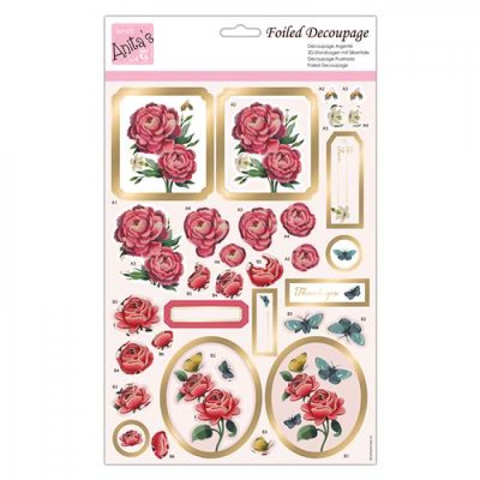 Foiled Decoupage - Rose Blooms