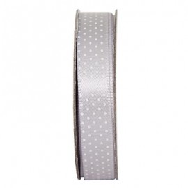 3m Ribbon - Spotted - Soft Silver