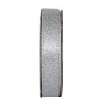 3m Ribbon - Glitter Satin - Soft Silver