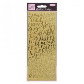 Outline Stickers - Modern Alphabet - Gold