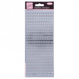 Outline Stickers - Capital Letters - Silver